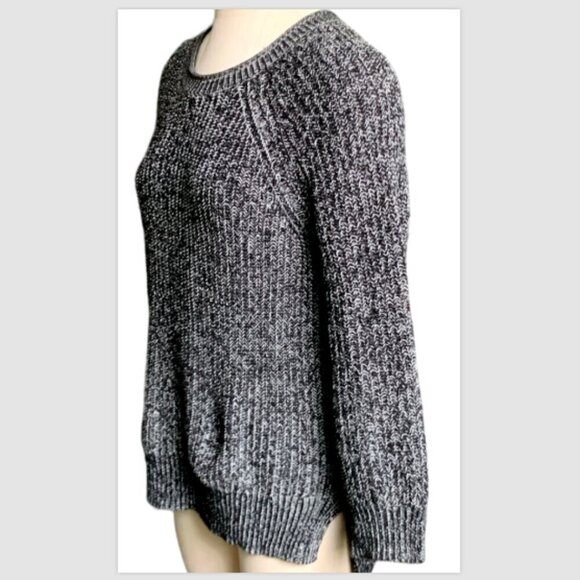 NWT Ellen Tracy Roll Neck Pullover Sweater Side Slits Sz S Black Marl #19N - Picture 4 of 8